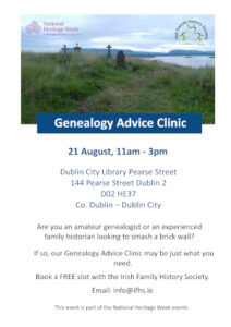 Advice Clinic for Heritage Week @ Dublin City Library
